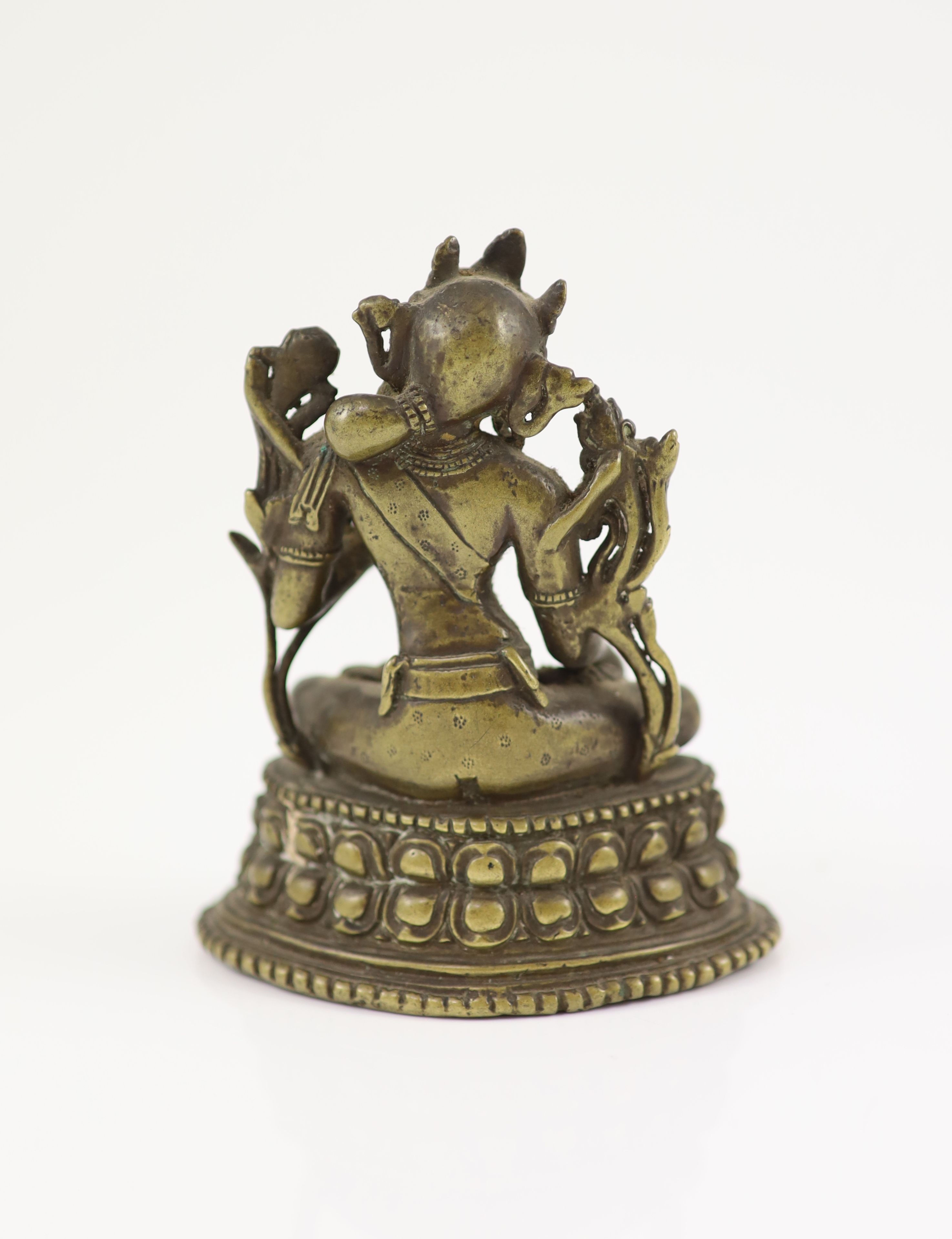 Two Himalayan bronze figures of Bodhisattvas, height 11cm